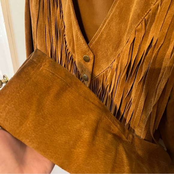 Forever 21 Fringe Jacket Pigskin Leather Lined - Picture 6 of 10